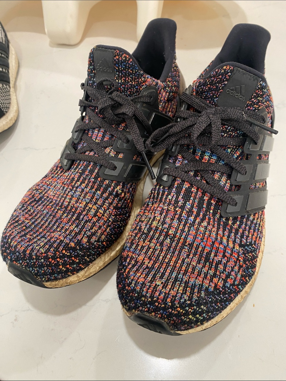 adidas Men's Black Multicolor Knit Running Sneakers